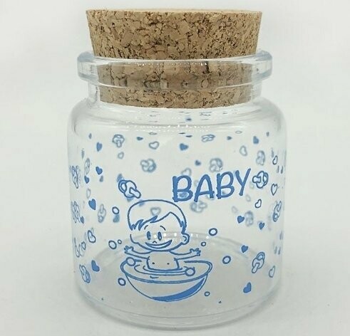Blauer Korkenglas Baby