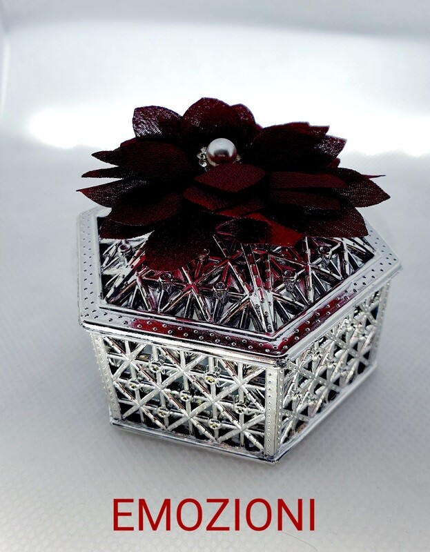 HEXAGON BOX BLUME DARK RED