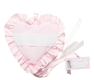FIOCCO NASCITA CUORE ROSA