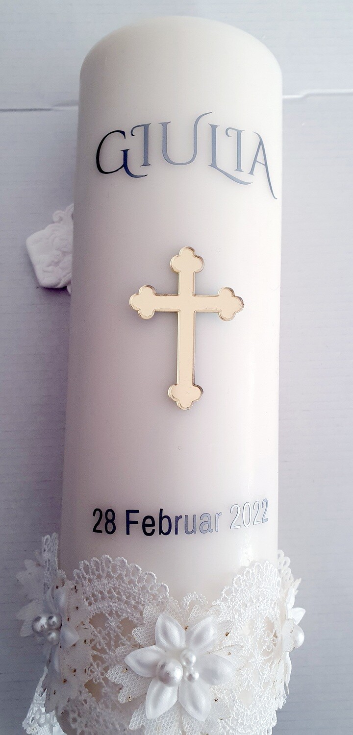 GOLD AND WHITE KERZE