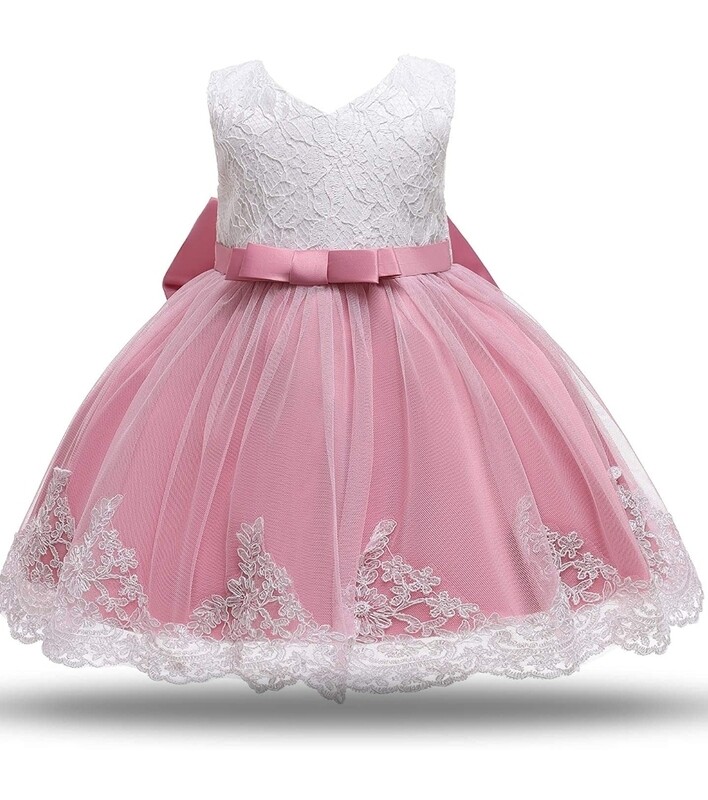 PRINCESS WHITE/ROSA KLEID
