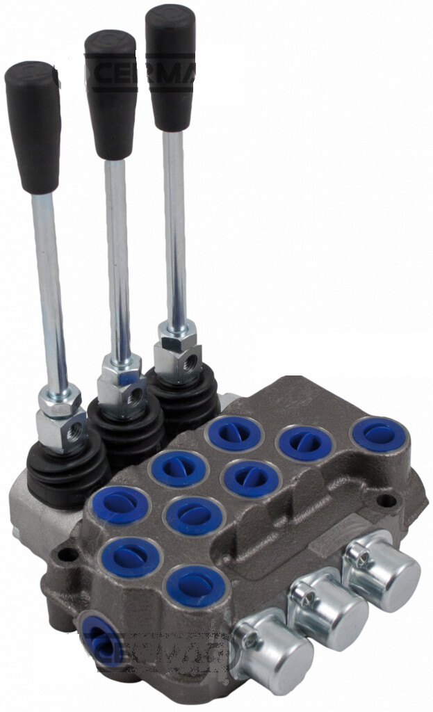 Distributore doppio effetto a tre leve da 3/8&quot;