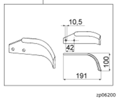 Coppia Zappe per GOLDONI 1DX+1SX per Fresa tipo 22M