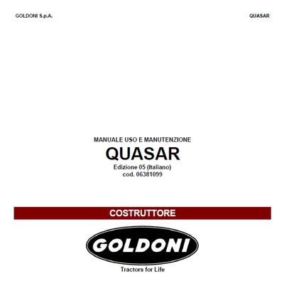 Manuale uso e manutenzione Goldoni Quasar 90 Manuale uso e manutenzione Goldoni Quasar 90