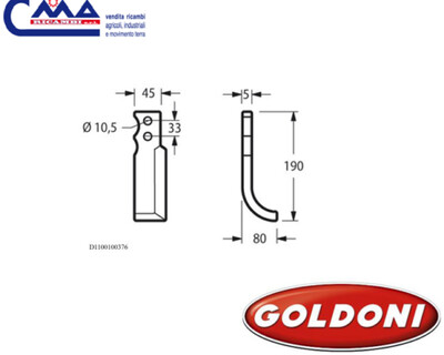 Coppia Zappe per GOLDONI Fresa tipo22, Special, Super Special