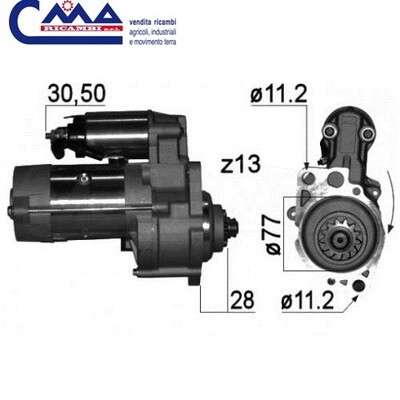 Motorino avviamento - Mitsubishi - Same - Lamborghini - Hurlimann - 11 denti  12V. - 0.010.3962.0 MM409413
