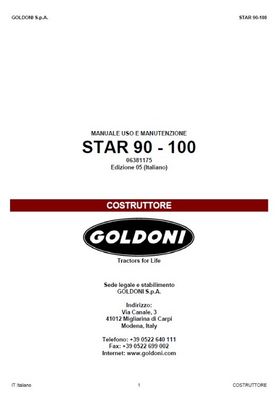 Manuale uso e manutenzione Goldoni Star 90-100 Manuale uso e manutenzione Goldoni Star 90-100