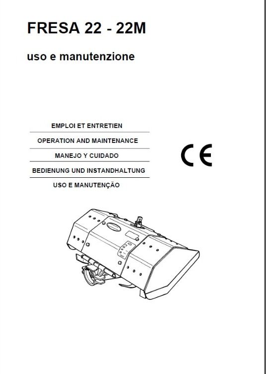 Manuale uso e manutenzione Fresa tipo 22 e 22M .
