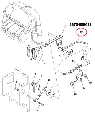 Cavo comando acceleratore a mano per trattori Landini serie TREKKER