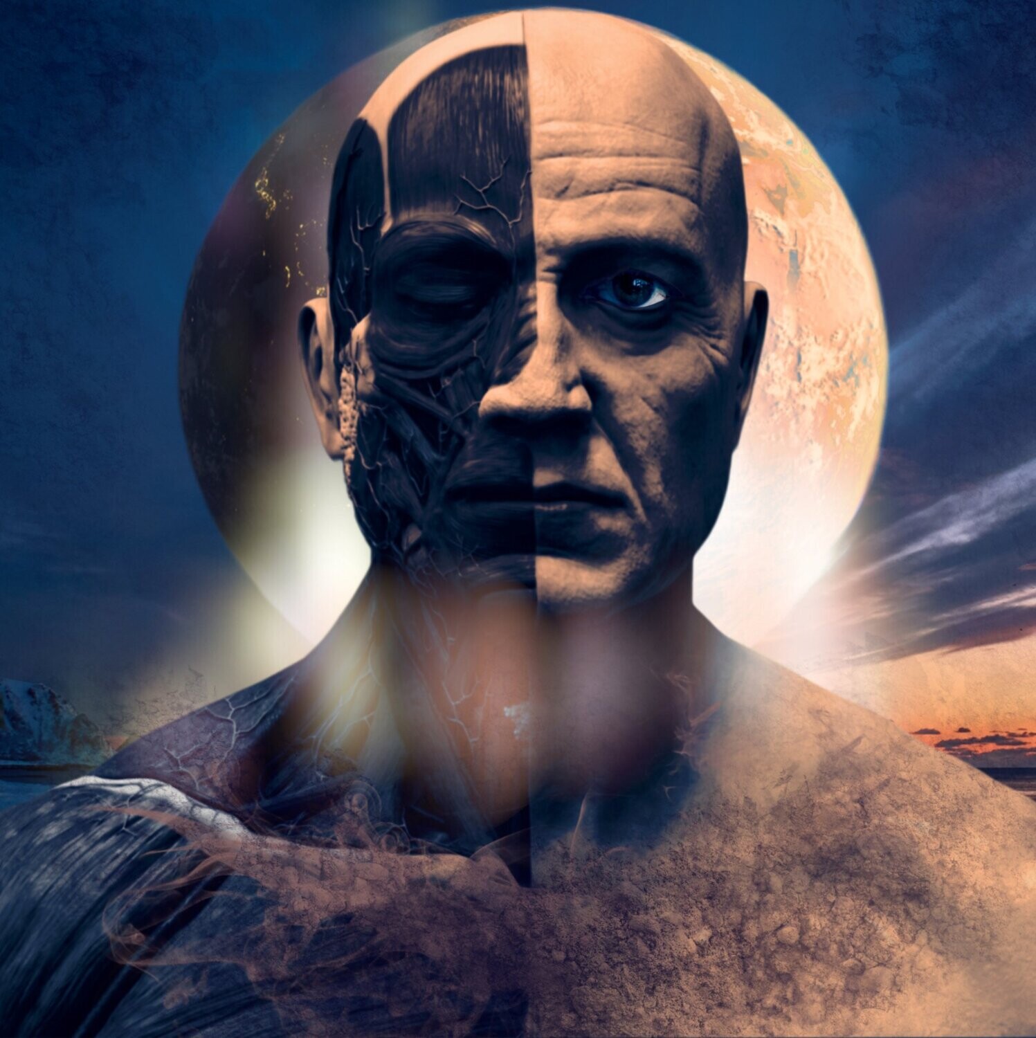 Digital-Artwork "Master Of The Universe" als Kunstdruck 40 x 40 cm
