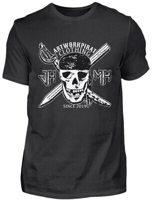 T-Shirt Schwarz -Artworkpirat Clothing Skull-