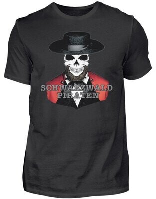 T-Shirt Schwarz -Schwarzwald-Piraten-Skull-