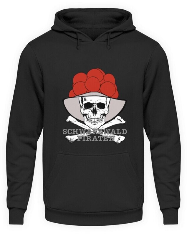 Hoodie UNISEX Schwarz -Schwarzwald-Piraten-Bommelhut- Hoodie UNISEX Schwarz -Schwarzwald-Piraten-Bommelhut-