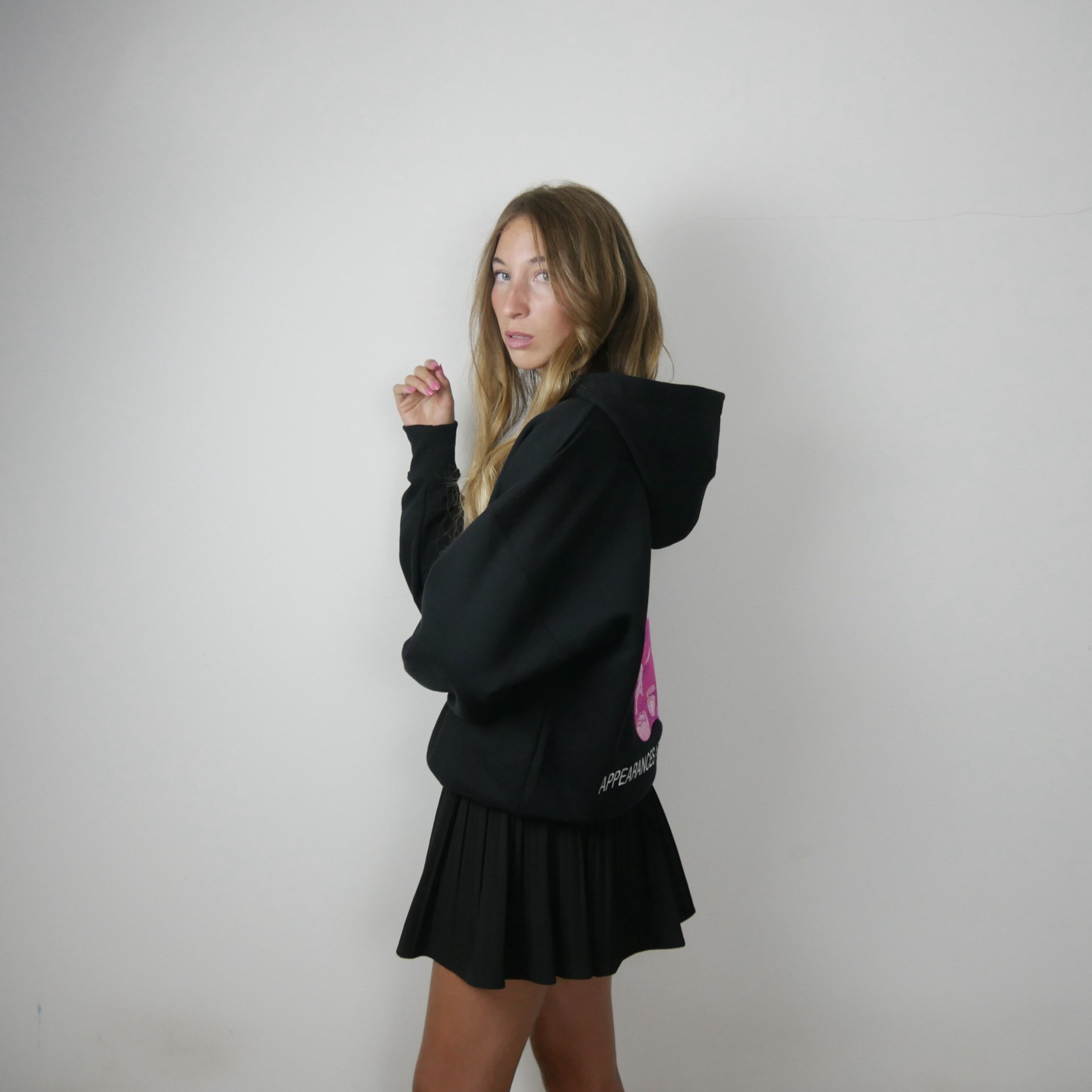 L'Ourson Rose - Hoodie ourson Brodé Noir