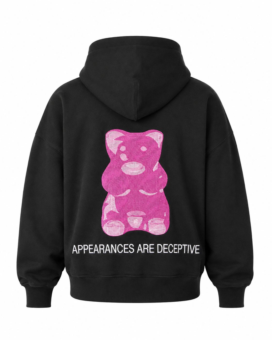 L'Ourson Rose - Hoodie ourson Brodé Noir