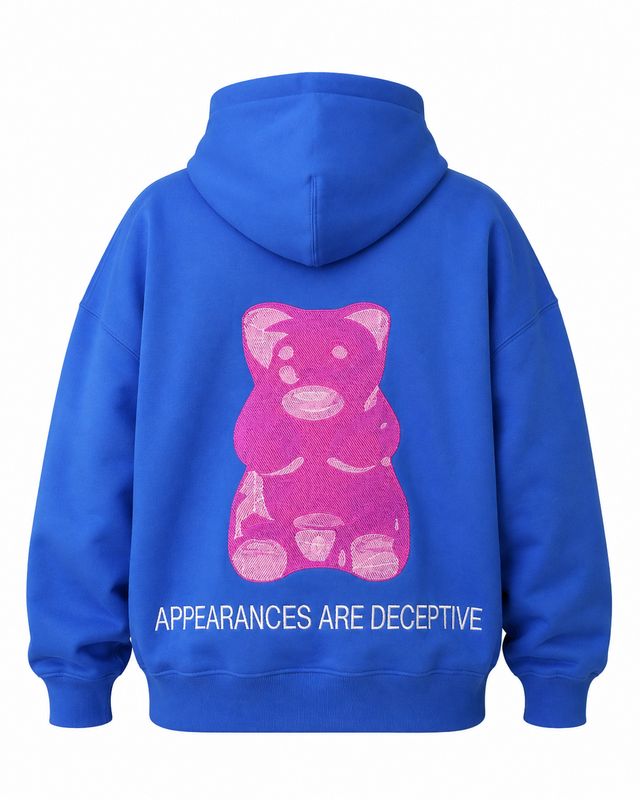 L'Ourson Rose - Hoodie ourson brodé Bleu