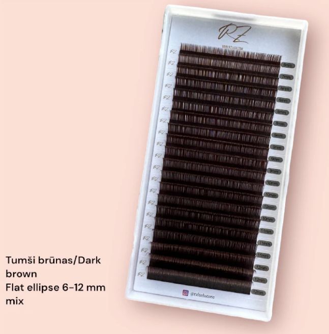 Improved quality BROWN classic lashes FLAT ELLIPSE