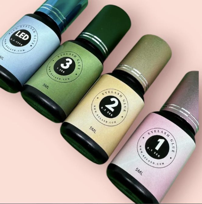 Eyelash glues: 1, 2, 3 and 4