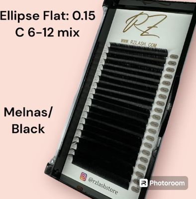 RZ Lash black Ellipse Flat 0.15 6-12 mix