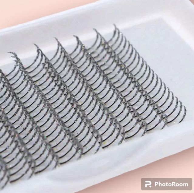 Silver and gold glitter lashes