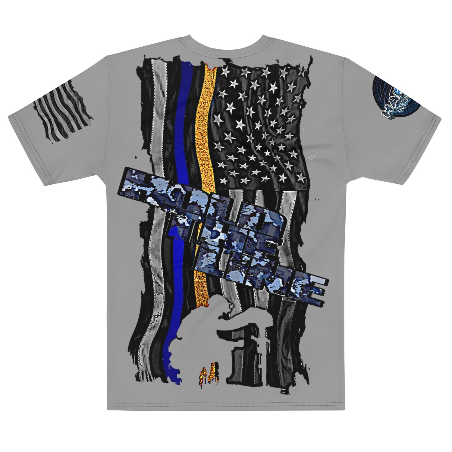 Navy Pride: Navy logo with &#39;Hold the Line&#39; Flag &amp; Kneeling Soldier Graphic Tee