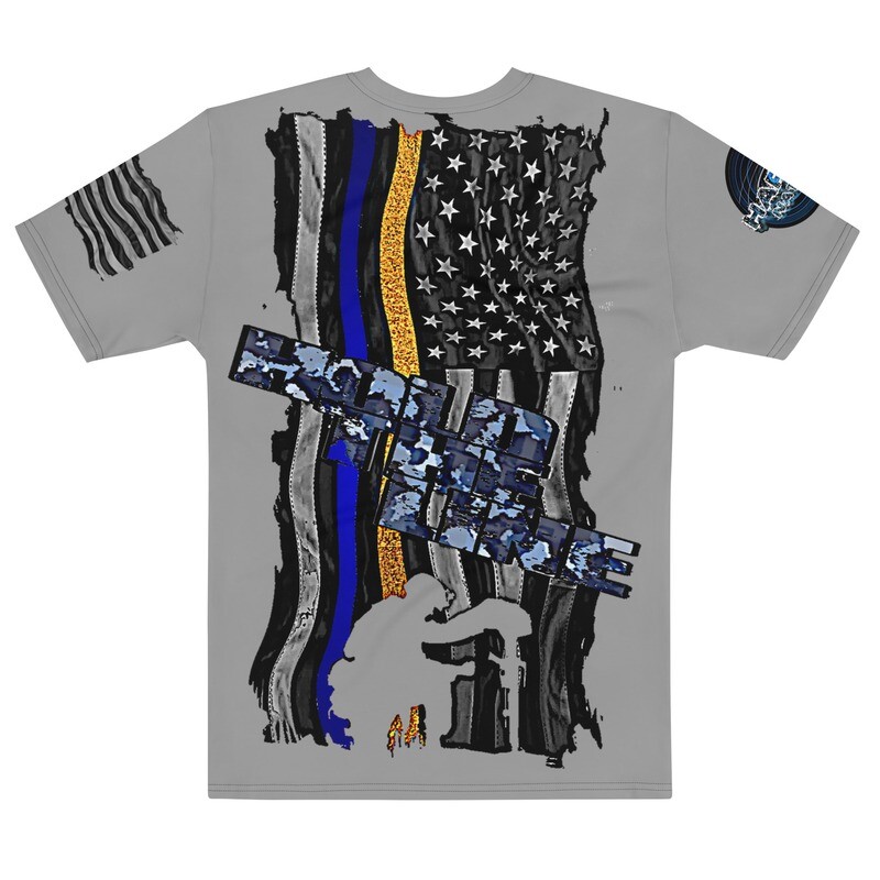 Navy Pride: Navy logo with &#39;Hold the Line&#39; Flag &amp; Kneeling Soldier Graphic Tee
