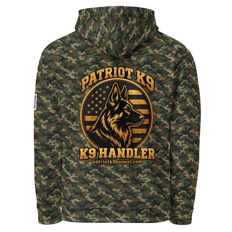 Patriot K9 Dog Handler — Woodland Camo Hoodie
