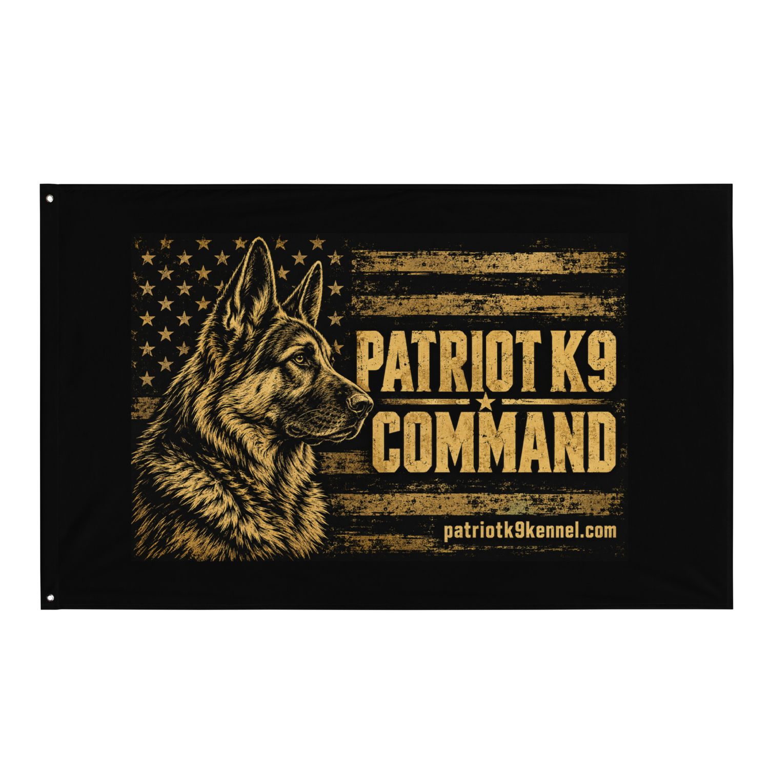 Patriot K9 Command — Black &amp; Gold Flag