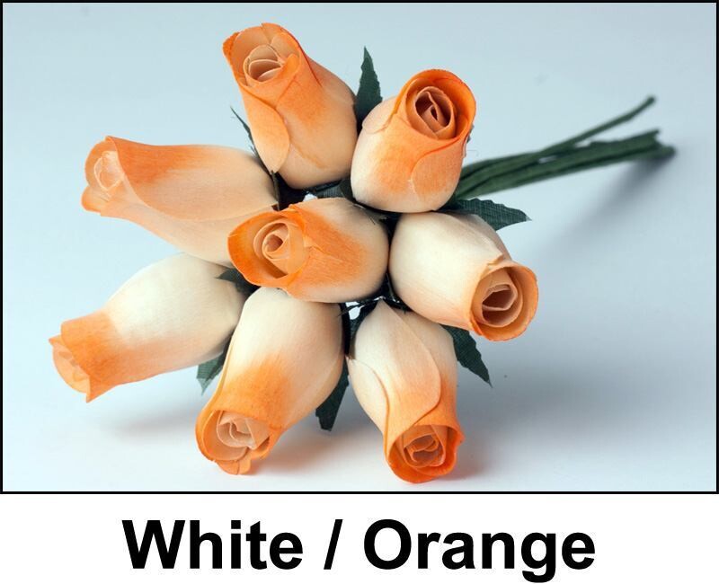 1/2 Dozen White/Pumpkin Orange Roses