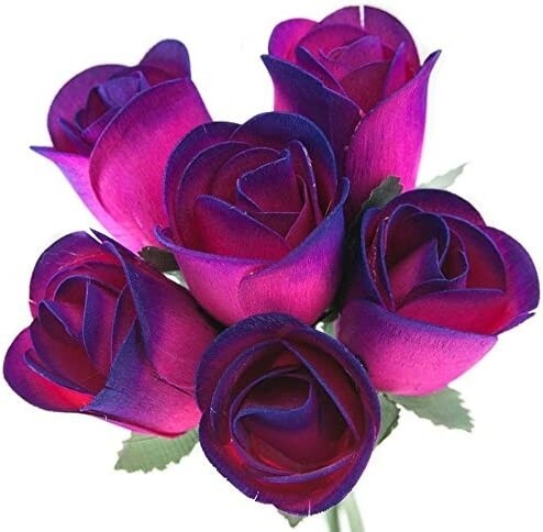 Half Dozen Pink/Purple 1/2 Open Roses