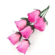 Half Dozen Pink/Hot Pink 1/2 Open Roses