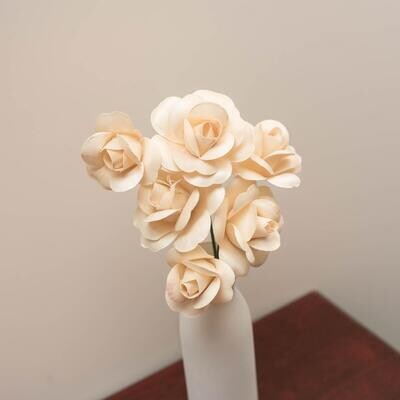 1/2 Dozen White Open Roses