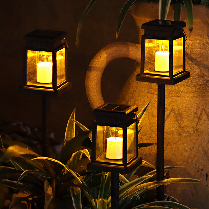 Outdoor Garden Landscape Light Solar Retro Palace Lantern Wind Lantern Gypsophila Christmas Star Light