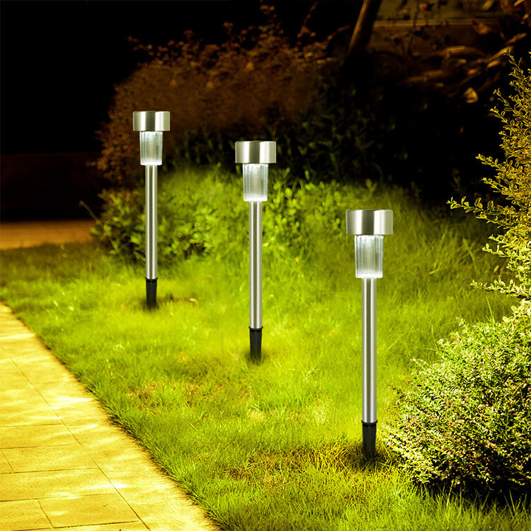 Solar Stainless Steel Small Tube Light Outdoor Led Home Garden Landscape Lighting Garden Decoration Lawn Light
