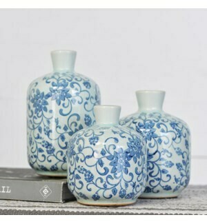 Blue floral vase 