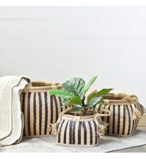 Striped plant baskets