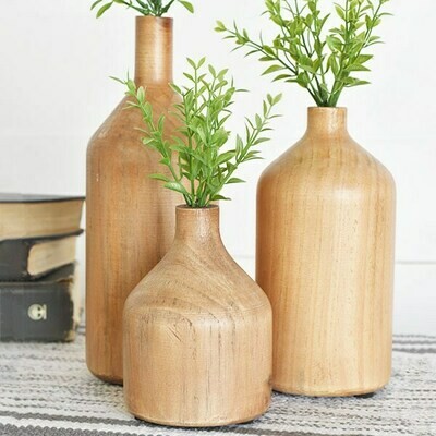Wooden vase bottles