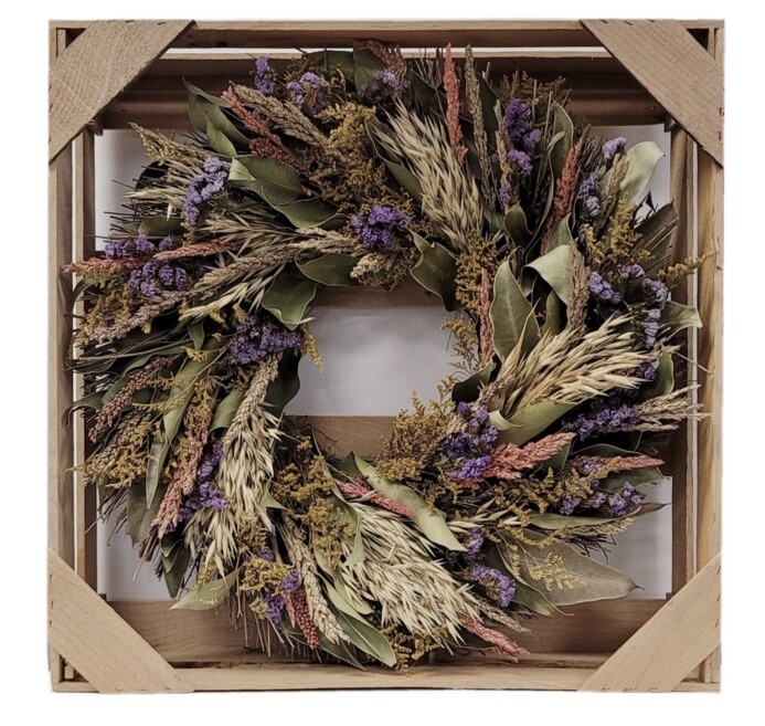 Spring dried floral wreath
