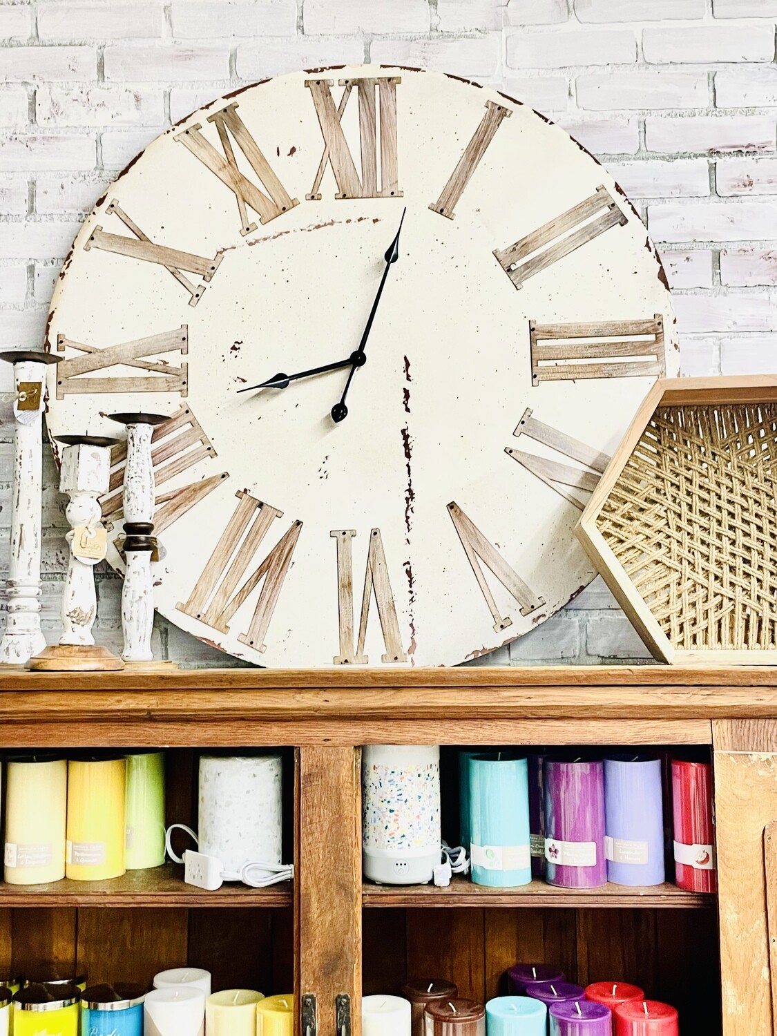 36" white clock
