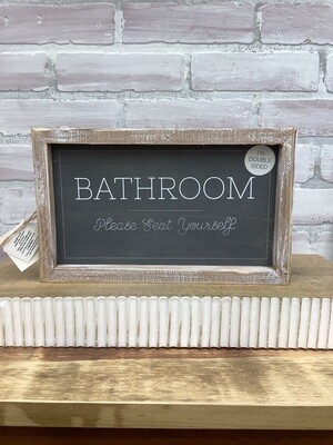 Double sided bathroom sign