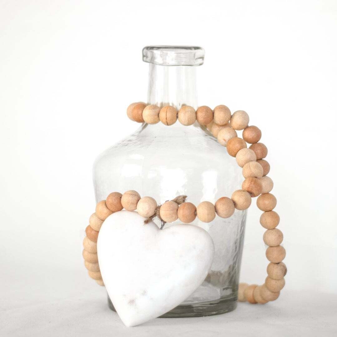 Marble heart beads