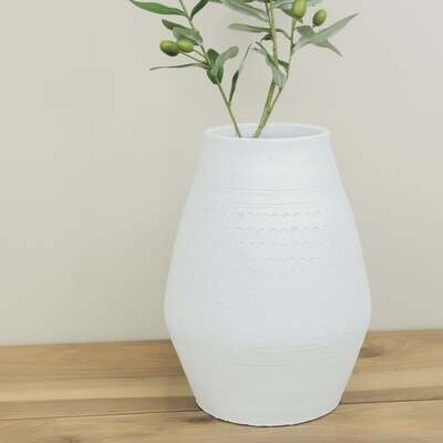 10.25" white dot vase