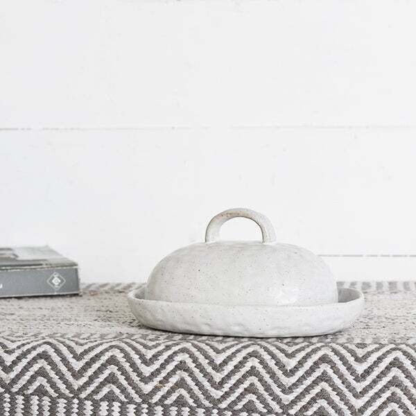 white butter dish