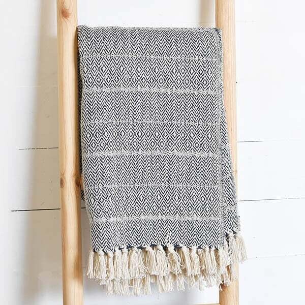 E-Patterned Gray Throw