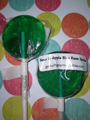 Sour Green Apple, Blue Raspberry, Sprite Lollipop