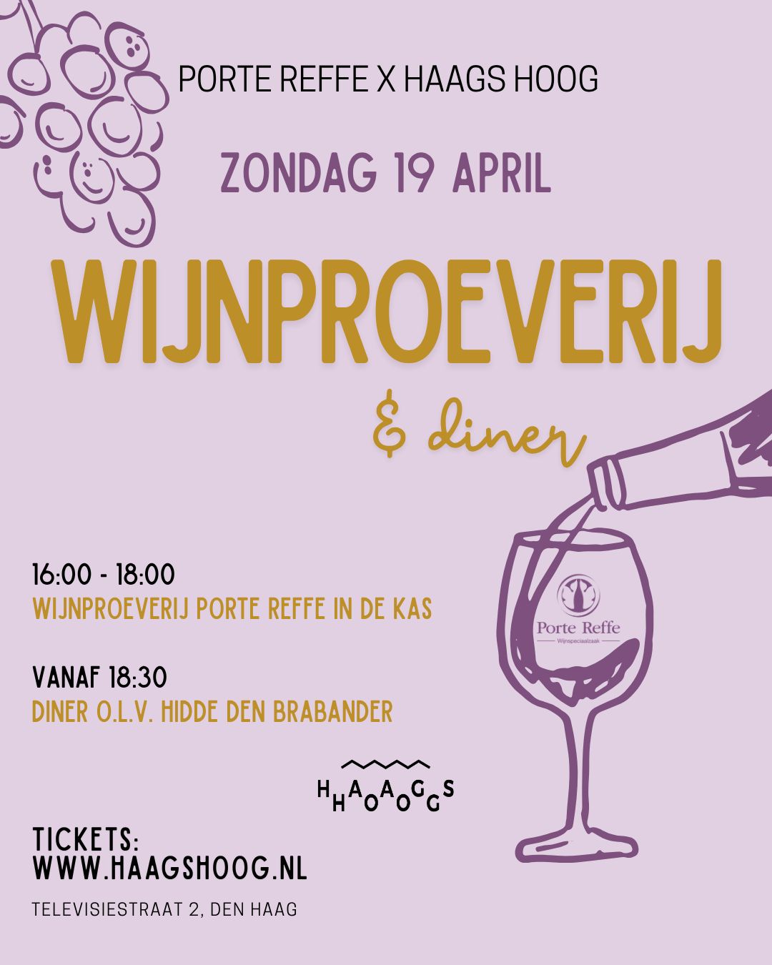 Porte Reffe Wijnproeverij &amp; Diner - 19 APRIL