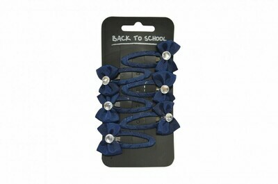 Clip 'Diamonte' Bows (5 in a pack) (In 6 colours)