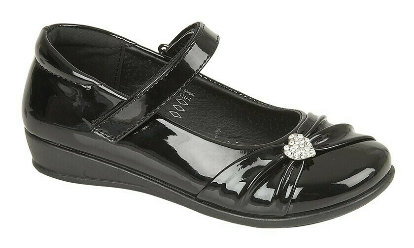 Bar Diamante Shoe in Black Patent (Size 8 to 2) (RCSC794AP)