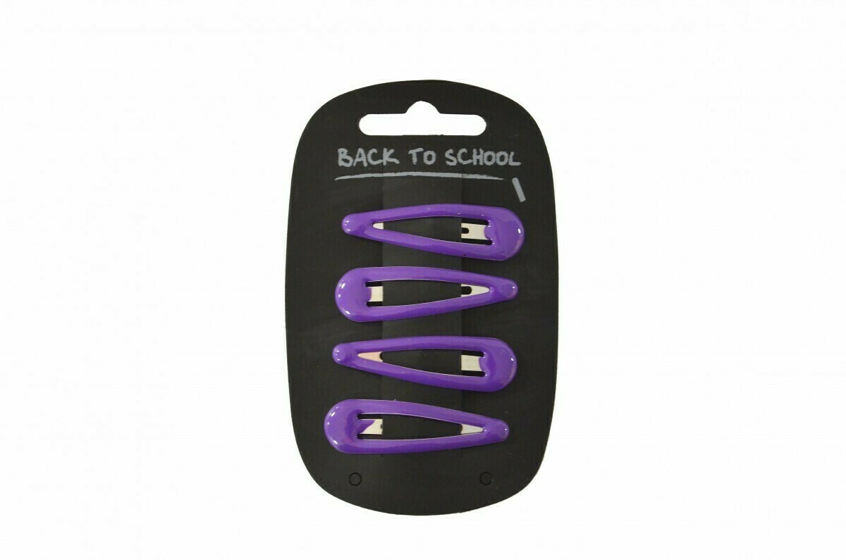 Click Clack Hair Clips (Packs of 4) (In Purple)
