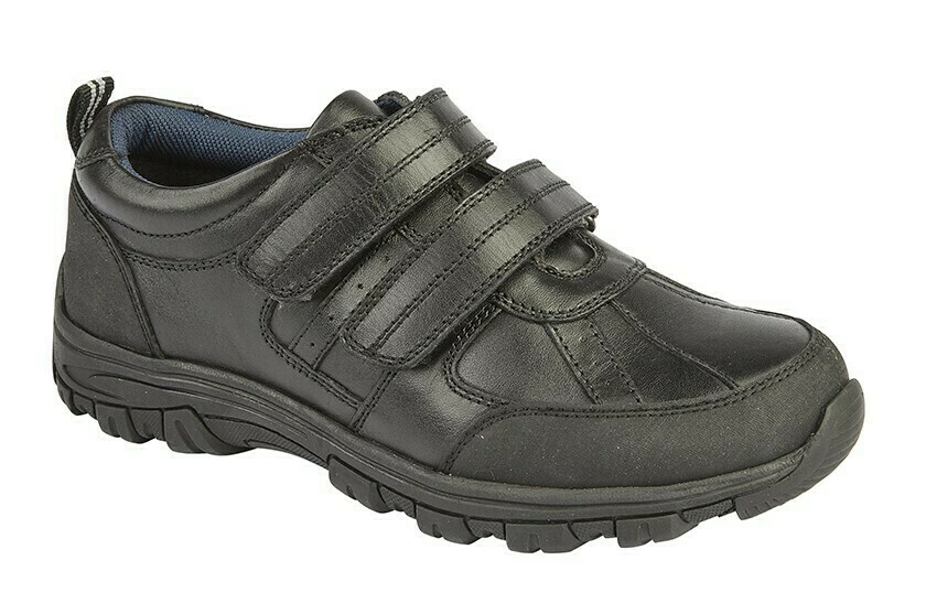 Double Velcro Leather Shoe (Size 9 to 4) (RCSB697A)